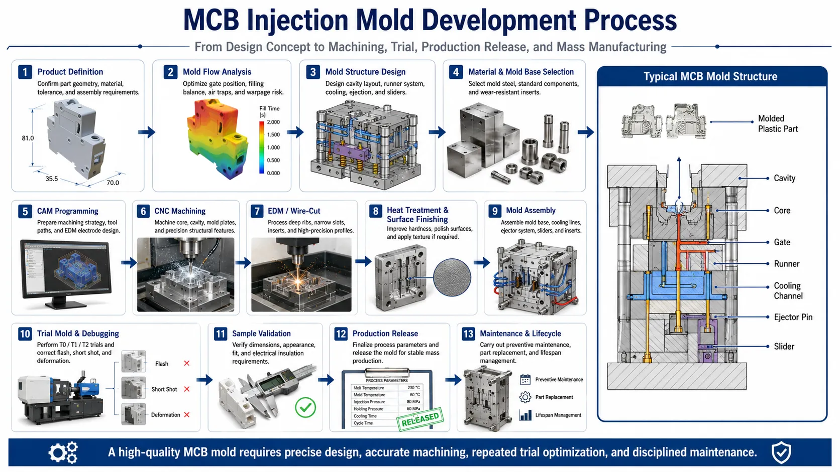 MCB Injection Mold Development Process: From Design to Mass Production