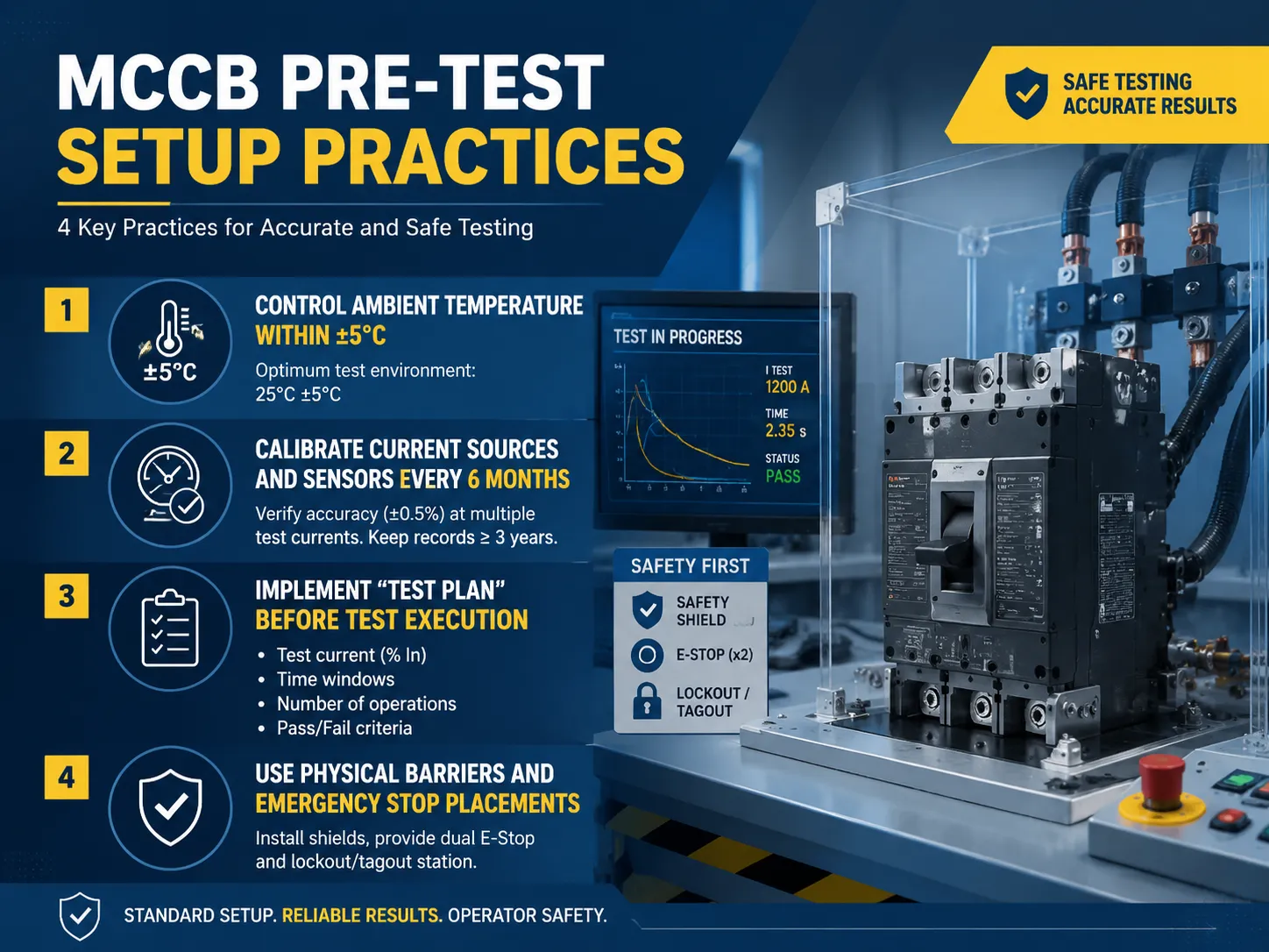 MCCB Pre‑test setup practices