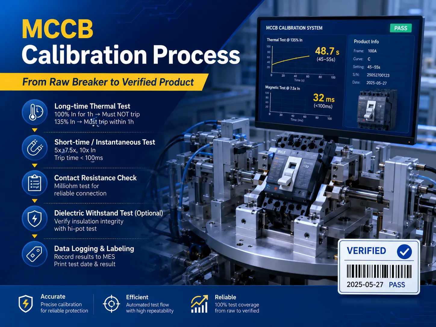 The calibration process from raw breaker to verified product