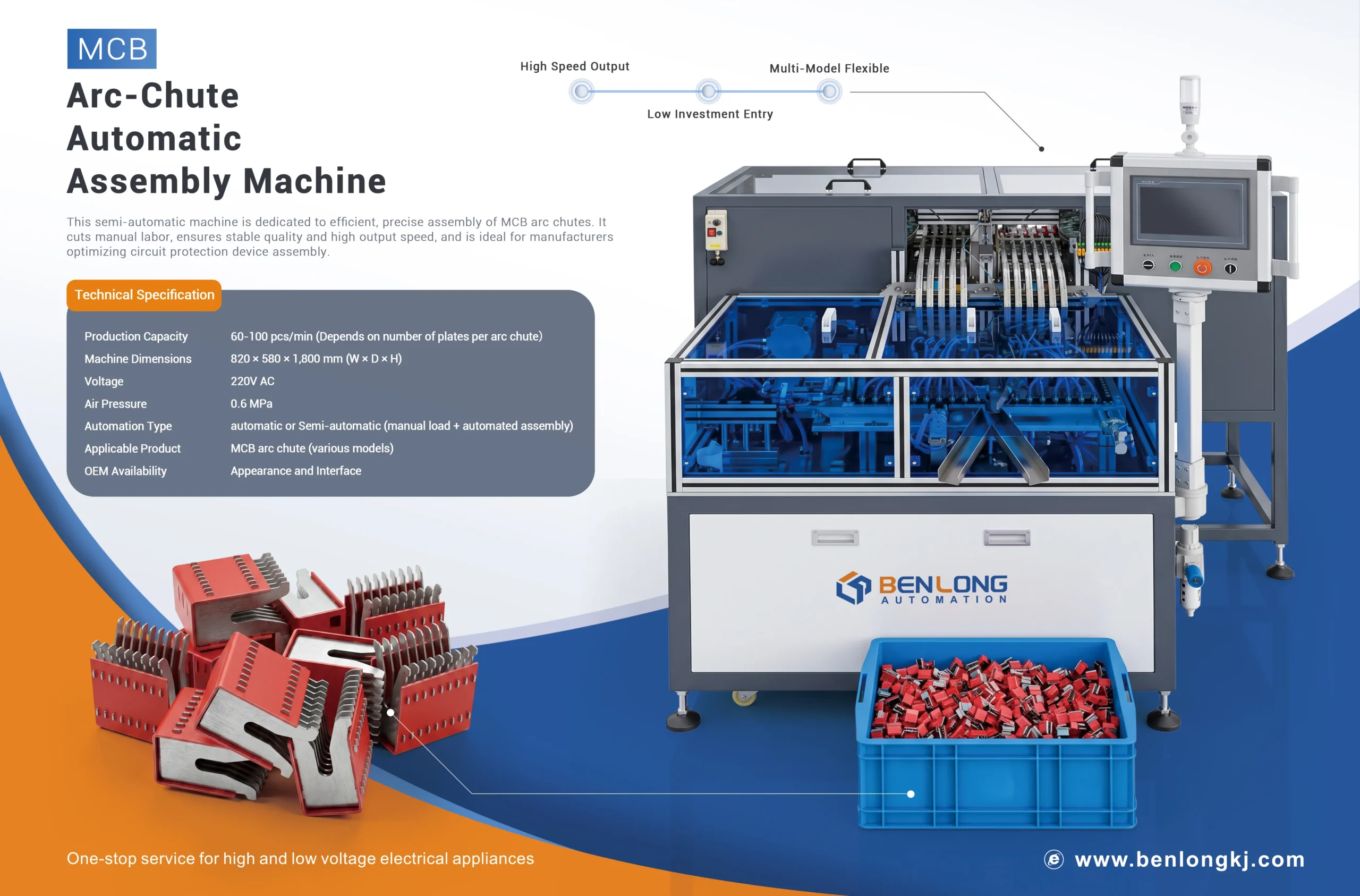The most popular machine in Indian electrical factories: Arc chute assembly machine