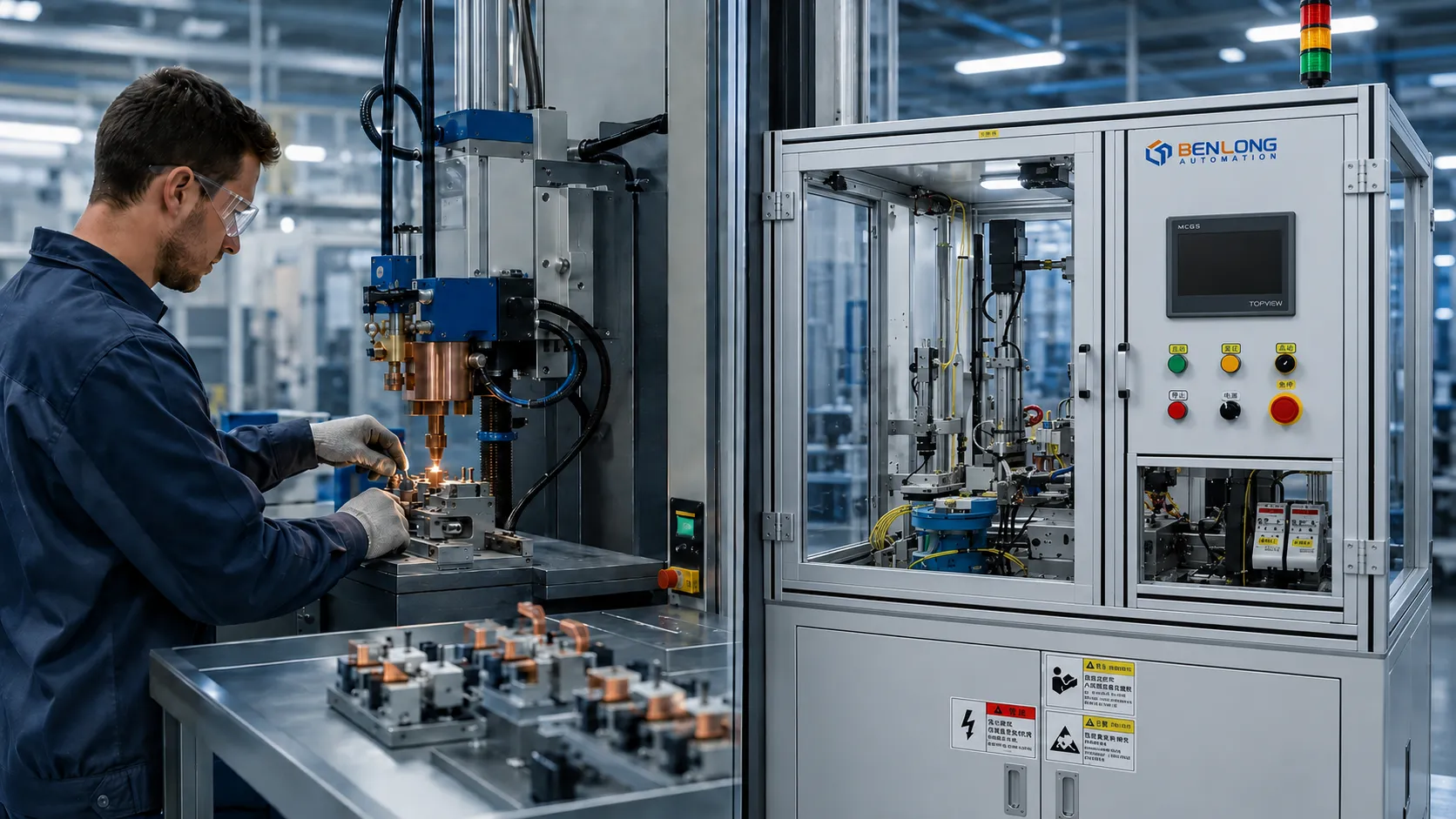 Semi-automatic and fully automatic welding solutions for low-voltage electrical components
