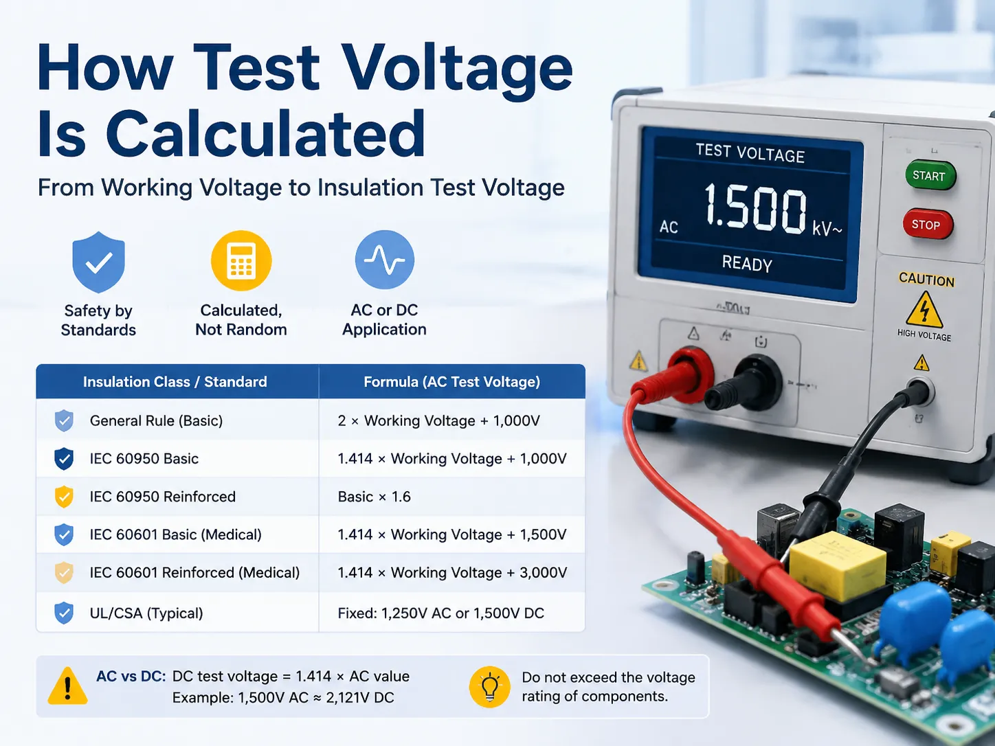 How Test Voltage Is Calculated
