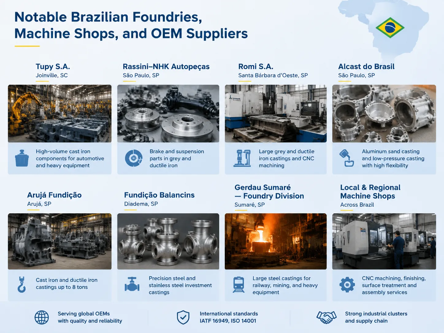 Notable Brazilian Foundries, Machine Shops, and OEM Suppliers