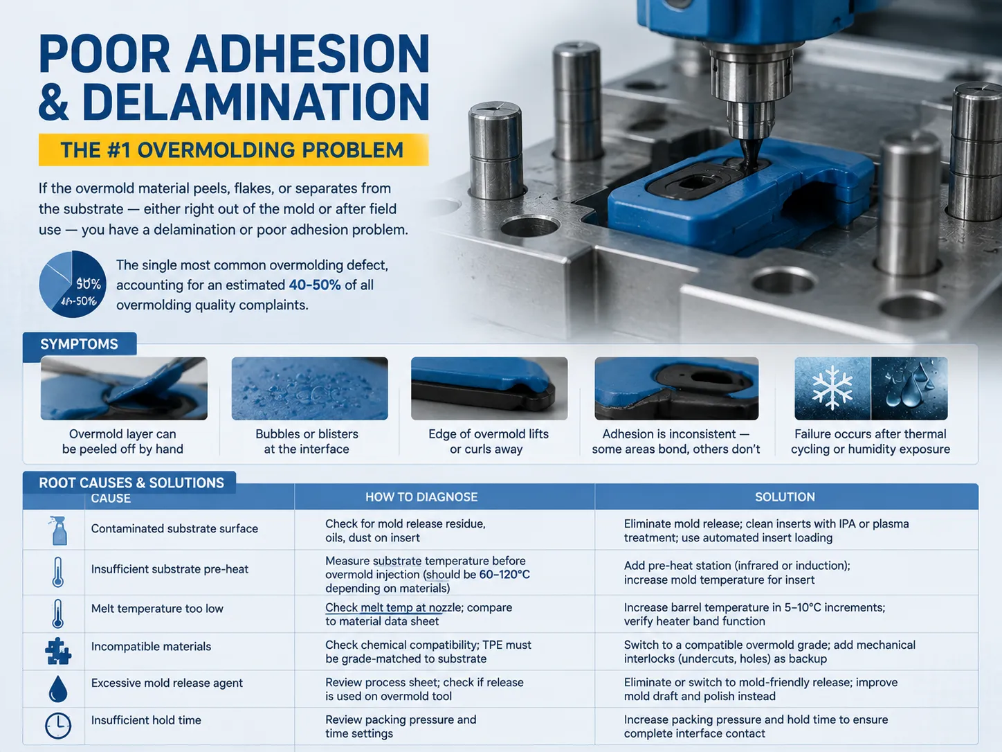 Poor Adhesion Delamination — The Overmolding Problem