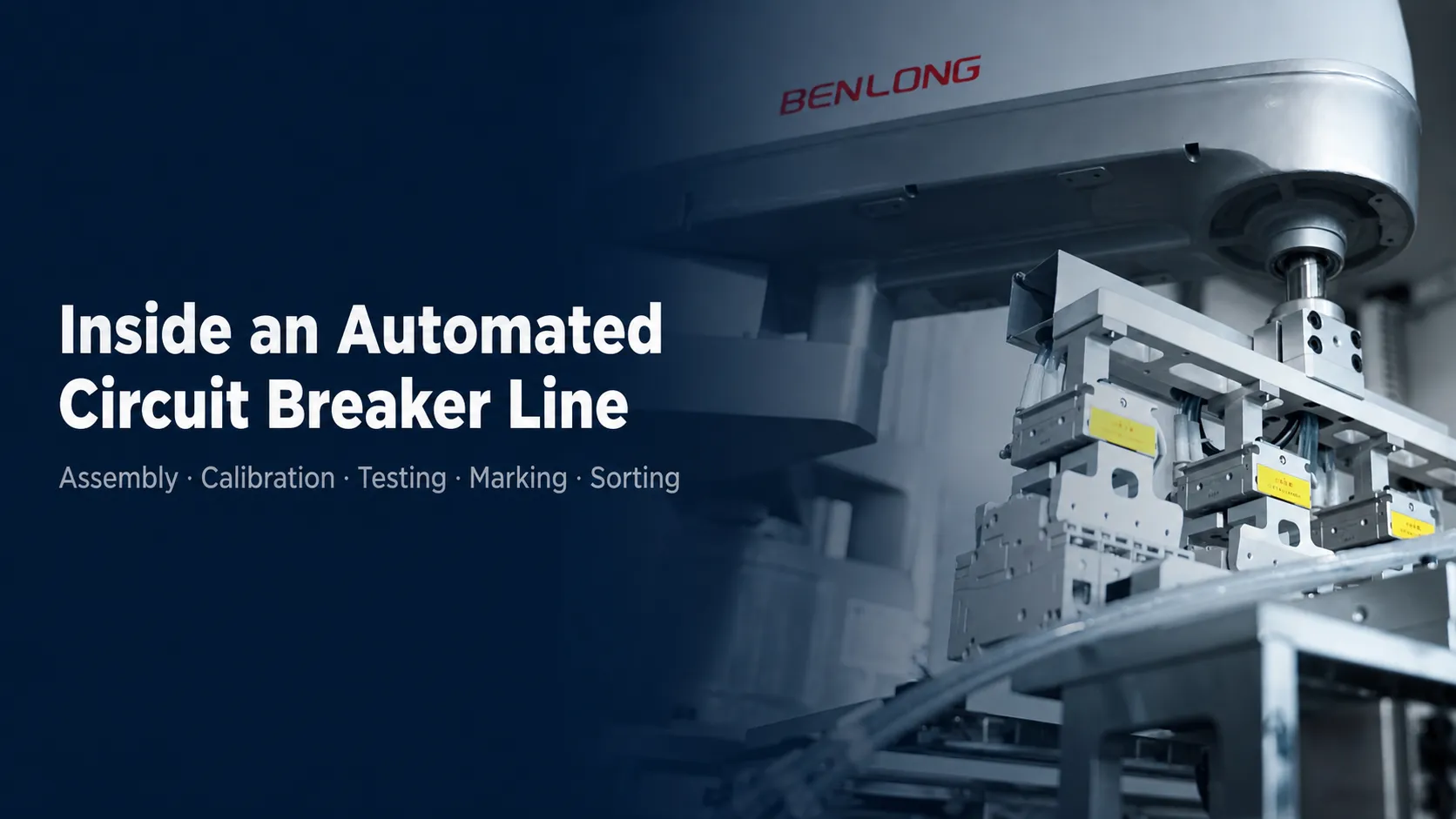 Robot Feeding MCB Components on a Circuit Breaker Production Line
