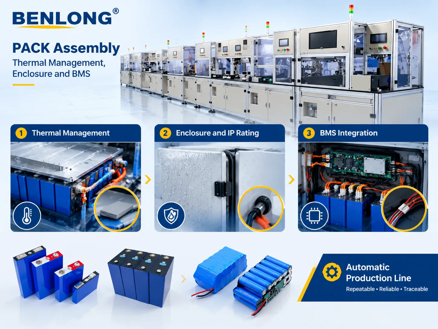 PACK Assembly Thermal Management, Enclosure and BMS