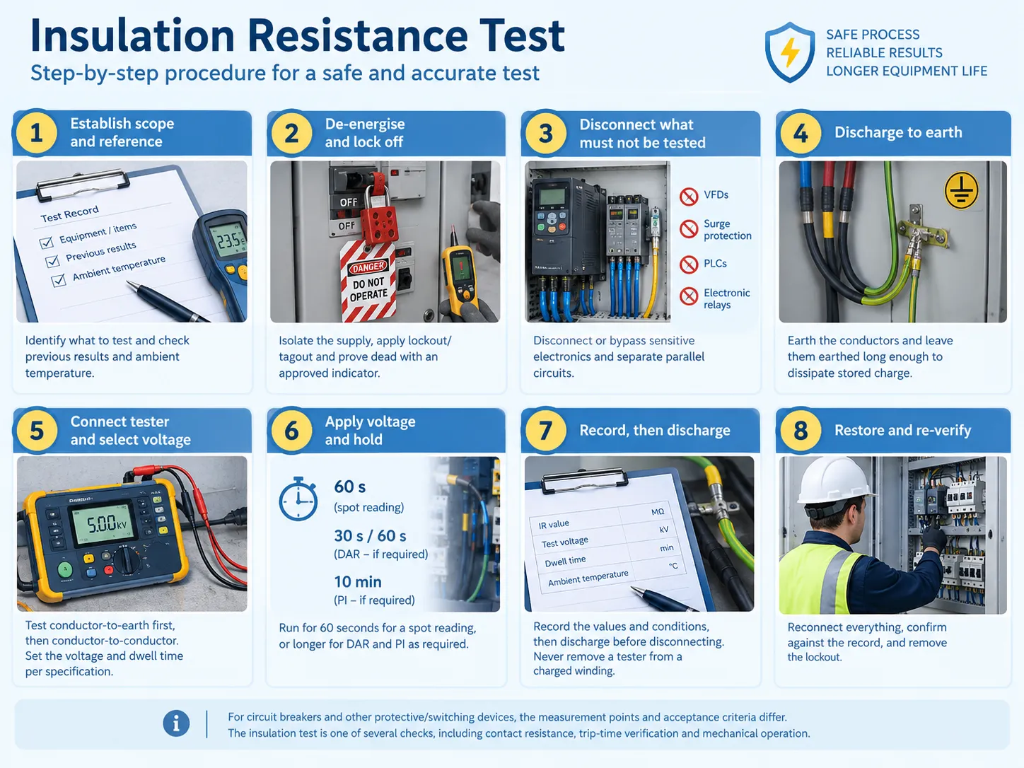 The test procedure, step by step